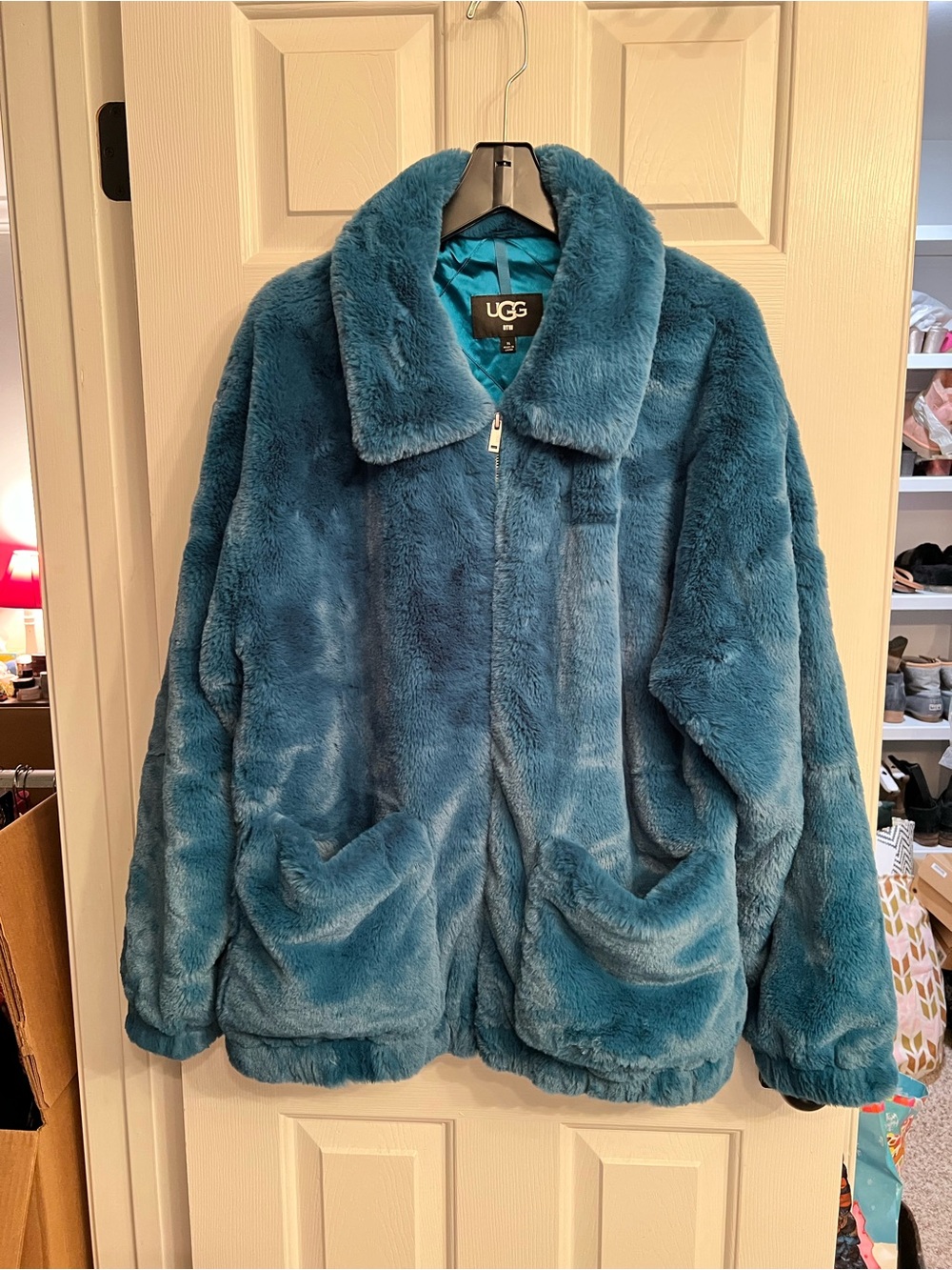 UGG Plush Teal Teddy Jacket